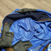 Soft Mesh Fly Sheet, 2 legs, neck *gc, mnr stains, clean, holes/tears, hairy, unstitched & hairy lining seam, faded
