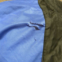 Soft Mesh Fly Sheet, 2 legs, neck *gc, mnr stains, clean, holes/tears, hairy, unstitched & hairy lining seam, faded
