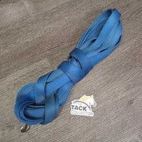 Nylon Web Lunge Line, snap, loop end *gc, clean?, faded, mnr dirt/residue, stains, edge rubs, snags, frays, marker
