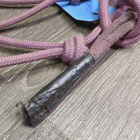 Stiff Nylon Rope Halter *gc/fair, clean?, dirt/residue, faded, snags, taped end, rubs, stains
