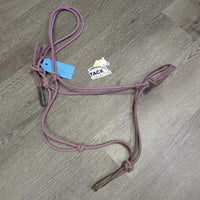 Stiff Nylon Rope Halter *gc/fair, clean?, dirt/residue, faded, snags, taped end, rubs, stains
