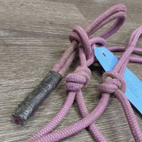 Stiff Nylon Rope Halter *gc/fair, clean?, dirt/residue, faded, snags, taped end, rubs, stains
