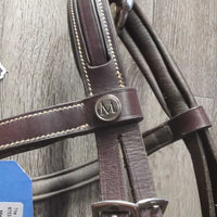 Rsd/FS Padded Monocrown Bridle, Wide Noseband, Braided Reins *vgc/xc, clean & mnr residue, creases & dents

