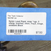 Nylon Lead Rope, snap *vgc, 0 clamp, knotted, clean, frays, snags, oxidized
