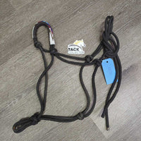 Nylon Rope Halter, beaded noseband *vgc, mnr dirt/residue, undone stitching, snags, frays, missing beads, stains
