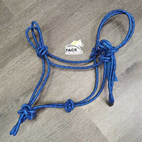 V.Stiff Thick Nylon Rope Halter *like new, v.loose knots, rubs, residue

