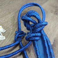 V.Stiff Thick Nylon Rope Halter *like new, v.loose knots, rubs, residue
