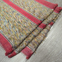 Thin Woven Nylon Western Saddle Blanket - Pad *vgc/gc, dirty, hairy, edge rubs

