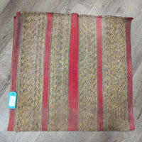 Thin Woven Nylon Western Saddle Blanket - Pad *gc/fair, v.dirty, hairy, stiff, edge rubs & thin spots
