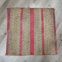 Thin Woven Nylon Western Saddle Blanket - Pad *gc/fair, v.dirty, hairy, stiff, edge rubs & thin spots

