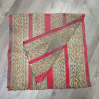 Thin Woven Nylon Western Saddle Blanket - Pad *gc/fair, v.dirty, hairy, stiff, edge rubs & thin spots
