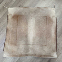 Woven Cotton & Synthetic Felt Lined Western Saddle Pad, Nylon Edges *gc, dirty, rubs, hairy, stains, snags, clumpy
