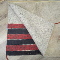 Hvy Wool Saddle Blanket - Pad, leather edge *vgc, clean & mnr hair, dirt/residue
