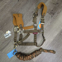 Fleece - Nylon Halter, adj, snap, braided nylon lead *xc/vgc, v.mnr hair, threads, rubs
