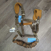 Fleece - Nylon Halter, adj, snap, braided nylon lead *xc/vgc, v.mnr hair, threads, rubs
