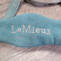 Fleece-Nylon Halter, adj, snap, braided nylon lead *fair, dirty, stains, residue, hair, rust, snags, rubs, threads

