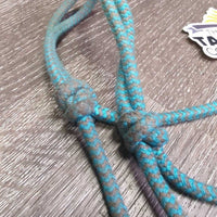 Thin Soft Cotton Rope Halter, lead rope, leather tassel *vgc, mnr pills, rubs, dirt
