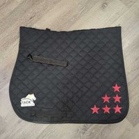 Quilt Jumper Pad, Red Stars *gc, dirty, pilly, faded, hairy, mnr threads, rubs
