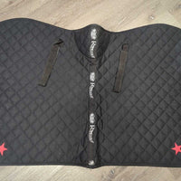 Quilt Jumper Pad, Red Stars *gc, dirty, pilly, faded, hairy, mnr threads, rubs
