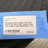 Quilt Jumper Pad, Red Stars *gc, dirty, pilly, faded, hairy, mnr threads, rubs
