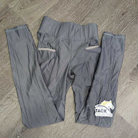JUNIORS High Waist Sticky Full Seat Riding Tight Breeches, Pull On *vgc/gc, creased waist, loose/pulled seat seams & stitches, mnr dry & peeling stickies
