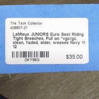 JUNIORS Euro Seat Riding Tight Breeches, Pull on *vgc/gc, clean, faded, older, creases

