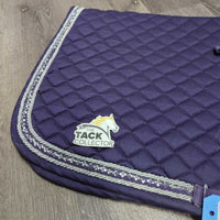 Quilt Jumper Saddle Pad, Piping, Rear Bling *gc, hair, residue, missing bling, pills, undone stitching
