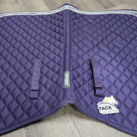 Quilt Jumper Saddle Pad, Piping, Rear Bling *gc, hair, residue, missing bling, pills, undone stitching
