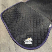 Quilt Jumper Saddle Pad, Piping, Rear Bling *gc, hair, residue, missing bling, pills, undone stitching
