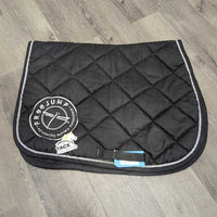 Thick Quilt Jumper Saddle Pad, Piping *gc/fair, hair, clean, v.pilly, rubs, shrunk? puckered, residue
