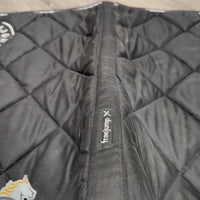 Thick Quilt Jumper Saddle Pad, Piping *gc/fair, hair, clean, v.pilly, rubs, shrunk? puckered, residue
