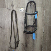 Rsd/Padded FS Monocrown Bridle, Flash, Rubber Reins , 2 Bag *vgc/gc, clean & mnr dirt, broken keeper, Flash: like new
