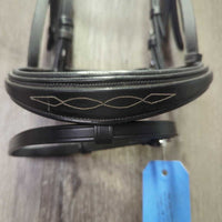 Rsd/Padded FS Monocrown Bridle, Flash, Rubber Reins , 2 Bag *vgc/gc, clean & mnr dirt, broken keeper, Flash: like new
