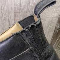 JUNIORS Paddock Boots, zips, punched toes *gc, clean, toe dents & scuffs, elastic rubs & peeling trim
