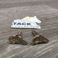 Vintage 2 Metal Horsehead Cufflinks *vgc, mnr stains?peeled edges
