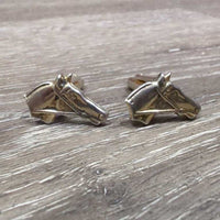 Vintage 2 Metal Horsehead Cufflinks *vgc, mnr stains?peeled edges
