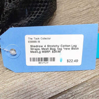 4 Stretchy Cotton Leg Wraps, Mesh Bag, tag *new
