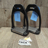 Wide Plastic Stirrup Irons, 2 prs Grips: Metal & Plastic, Box *new

