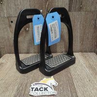 Wide Plastic Stirrup Irons, 2 prs Grips: Metal & Plastic, Box *new
