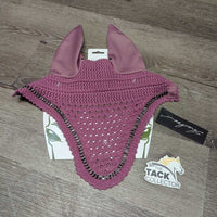 Crochet Ear Bonnet Fly Veil, Bling, cardboard *new
