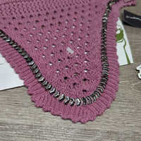 Crochet Ear Bonnet Fly Veil, Bling, cardboard *new
