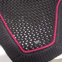 Crochet Ear Bonnet Fly Veil, Bling, cardboard *new
