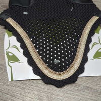 Crochet Ear Bonnet Fly Veil, Piping, Glitter, cardboard *new
