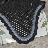Crochet Ear Bonnet Fly Veil, Piping, Glitter, cardboard *new
