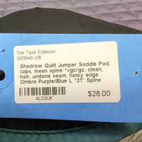 Quilt Jumper Saddle Pad, tabs, mesh spine *vgc/gc, clean, hair, undone seam, holey edge
