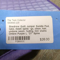 Quilt Jumper Saddle Pad, tabs, mesh spine *gc, clean, hair, undone seam, fading, mnr stains
