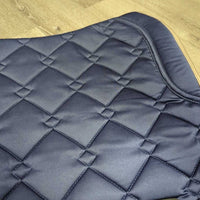Quilt Dressage Saddle Pad, padded wither, "LRF" *vgc, clean, v.mnr hair, mnr edge stains
