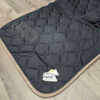 Quilt Dressage Saddle Pad, padded wither, "LRF" *vgc, clean, v.mnr hair, mnr edge stains
