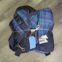 160g High Neck Winter Blanket, 1 leg, bag *gc, clean, mnr rubs, wpf, rust, hair & frays, faded binding
