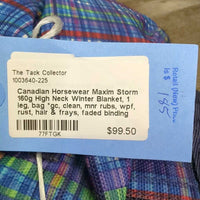 160g High Neck Winter Blanket, 1 leg, bag *gc, clean, mnr rubs, wpf, rust, hair & frays, faded binding
